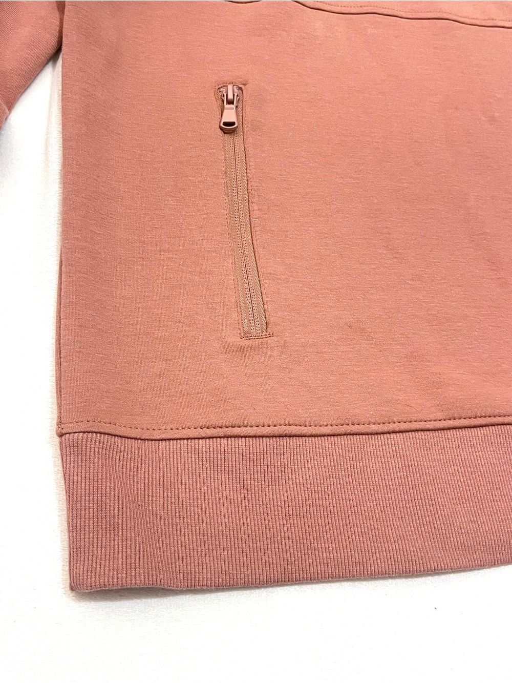 Maurices Dusty Rose Quarter-Zip Pullover Sweatshirt Cuffed Sleeve Women’s Medium - Picture 5 of 15